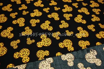 100*130 cm Bombaž Šivanje Tkanine Leopard miško DIY Ročno Materiala Hometextile Mozaik