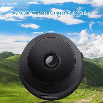 AM05-A9 1080P Brezžične Fotoaparat Night-Vision Zaznavanje Gibanja 150 Stopinj širokokotni Home Security Kamera (Black)