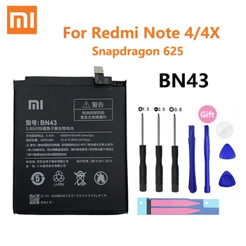 Xiao Mi Baterija BN43 Redmi Note4 Note4X Za Xiaomi Redmi Opomba 4X / Opomba 4 Globalni Snapdragon 625 Zamenjava 4100mAh + Brezplačna Orodja