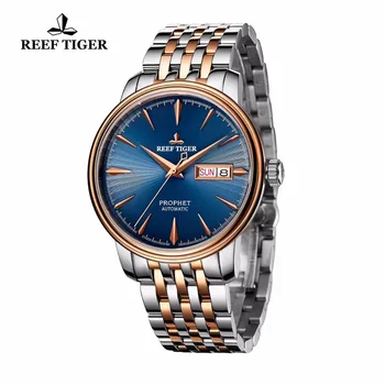 Greben Tiger/RT Luksuzne Modne Ure za Moške Dveh Ton Rose Zlata avtomatska ura z Datumom Dan RGA8236