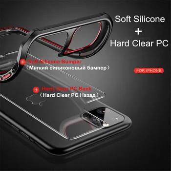 Oklep Zasnovan HD Pregleden Telefon Primerih za iPhone 11 Pro Max Vojaški Razred Zaščito Hibridni TPU+PC Shockproof Pokrov+Prosti Stekla