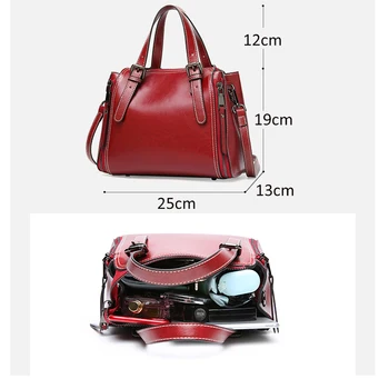 Resnično Pravega Usnja, torbice Evropski in Ameriški modni Zdravnik vrečko Olje, vosek usnje ženske ramenski Mobile Messenger vrečke