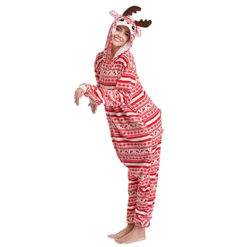 Božič Milu jelena Kigurumis Ženske Pižame Flanela Homewear Enem Kosu Sleepwear Oblačila Festival Pajama Stranka Kostum