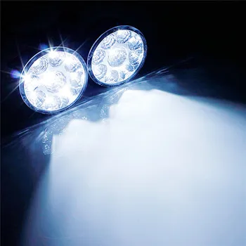 1 Par 9 LED Krog Dnevnih Luči Avtomobila DRL svetlobni pramen za Tovornjak Van SUV ATV motorno kolo Bela 12V