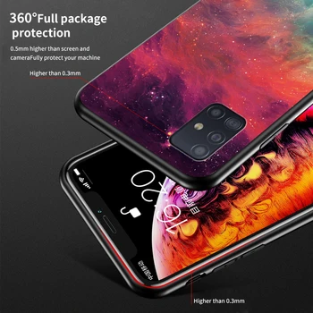 Zvezdnato Nebo, Kaljeno Steklo Ohišje Za Samsung Galaxy A31 A41 A11 M31 A71 A51 5G Telefon Primeru Trdega Stekla Nazaj Kritje Shockproof