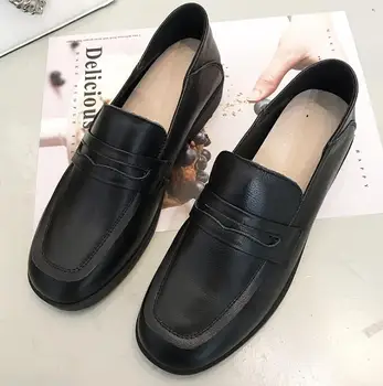 2020 pomlad eno čevlji usnjeni ravno retro loafers priložnostne pokazal majhen usnjeni čevlji podkve čevlji babica čevlji velikosti