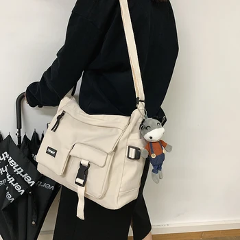 Orodje Torba Ženske Veliko zmogljivosti Cross Body Bag Ženska Japonski Študent Trendovska blagovna Znamka Messenger Bag Multi-žep Bookbags