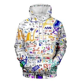 Vroče Prodaje Znanost Formula 3D otroci Hoodies sweatshirts Pisane Tiskanja Človek, Ženska ulične Smešno, Matematike, kemije, Logistike Vrhovi