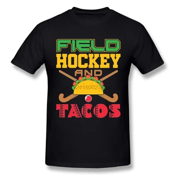Novo Polje Hokej In Tacos T Shirt Za Moške Čistega Bombaža Klasičnih Krog Vratu Tee Shirt Poletje Dihanje majica s kratkimi rokavi