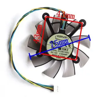 R128015SU 75 mm 4pin 4 x 43mm ventilator hladilnika ventilatorja za EAH5830/8600/9800 GTS 450/460 HD7850 grafične kartice hlajenje