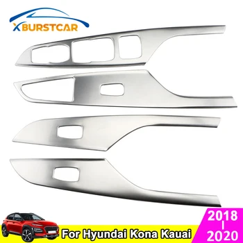 Xburstcar Auto za Hyundai Kona Kauai 2018 - 2020 iz Nerjavečega Jekla Avtomobilska Vrata, Okno, Gumb Plošča Trim Vrata Armrest Okvir Pokrova