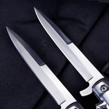 Klasična folding nož italijanske mafije folding nož 440C rezilo leseni ročaj žep na prostem pohodništvo, kampiranje preživetje taktično nož