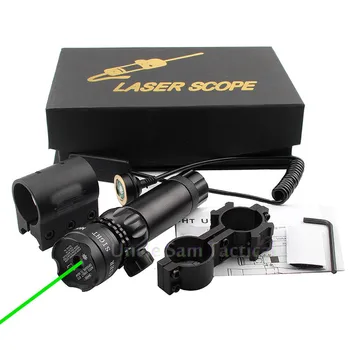 Taktično Nastavljiv 5mw Zelena Rdeča Laser Pogled Puška Področje Riflescope Icao 20 mm Gori Rep Stikalo Za Lov