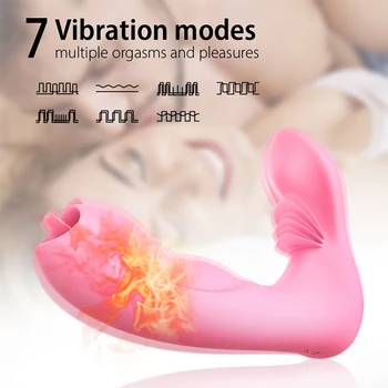 Daljinsko Dildo Vibratorji Segrevajo Spodnje hlače za Ženske Klitoris Stimulator Jezika Spola Igrače, Ženska Masturbator Muco Lizanje Igrača