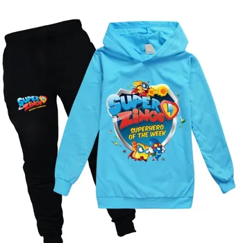 Otrok Kompleti Oblačil Cartoon Super Zings Fant S Kapuco+Hlače Hooded Otroci Oblačila Za Dekleta SuperZings Set