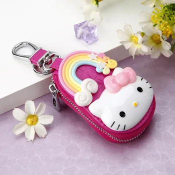 Novo Hello-Kitty Tipko Vrečko Moda Srčkan Usnje Tipko Vrečko Za Shranjevanje Visoko Kakovostnih Avto Ključ Za Shranjevanje Pokrov