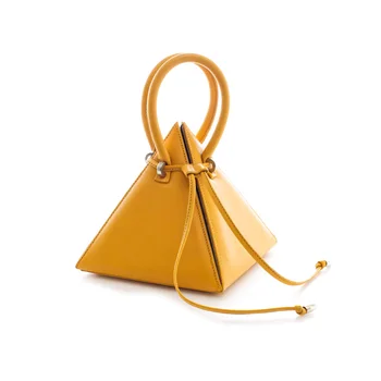 Moda trikotnik oblike, ženske torbice oblikovalec ramo torbe, luksuzni pu usnje crossbody vrečko damo drawsting majhne torbice totes