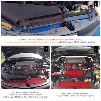 Aluminijasti Radiator hladilno Ploščo Plošča Pokrov/ Vlivanje Za 08-14 Subaru Impreza WRX & STI Povečanje Hlajenje Effciency s Strojno opremo
