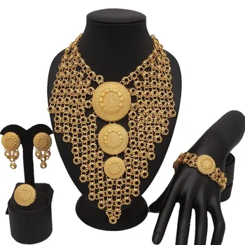 ženske ogrlica nova zasnova dubaj zlato ogrlico afriške velik nakit sklopov poroka, nevesta, nakit, pribor fine nakit