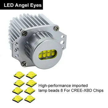 2PCS 6000K Bela 5000LM XBD Čipe LED Angel Eye Light Halo luči Za BMW 09-11 E90 / E91 LCI Halogenskimi Žarometi Modeli