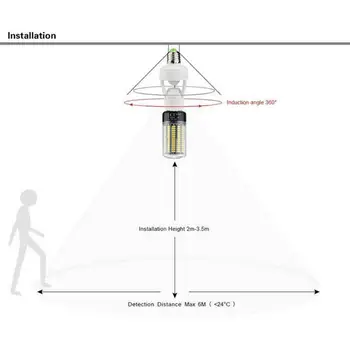 PIR Indukcijske LED Luči Držalo, Ir Senzor Gibanja Douille E27 Sijalko, Vtičnice, Luči Smart Stikalo Znanja LED Svetilko Imetnika Adapter