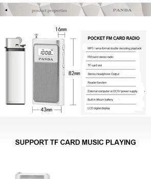 Prenosni Mini Žep FM Radijski Sprejemnik Radijskih Prostem, DSP Čip Stereo TF Kartice WMA MP3 Slušalke LCD Polnilna Igralec