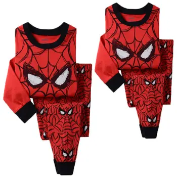 Novorojenček Dojenček Otroci Baby Boy Baby Girl Obleke Spider man Dolg Rokav T-shirt+Obleko Hlače Pajama Sleepwear More Set