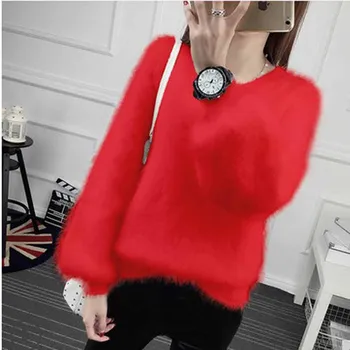 Mink kašmir pulover ženske, kašmir puloverji pleteni čisto mink Meri barve, prosti shippingM19011