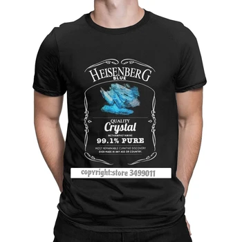 Heisenberg Modra 99.1% Pure T Srajce za Moške Premium Bombaž Letnik Tshirts Krog Vratu Breaking Bad Meto Tee Shirt Obleko Camisas