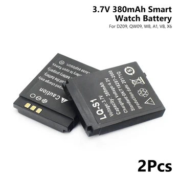 2pcs LQ-S1 380mAh Litij-Polimer Baterija Li-polymer Li Po Baterij za ponovno Polnjenje Za Pametno Gledati DZ09 QW09 W8 A1 V8 X6