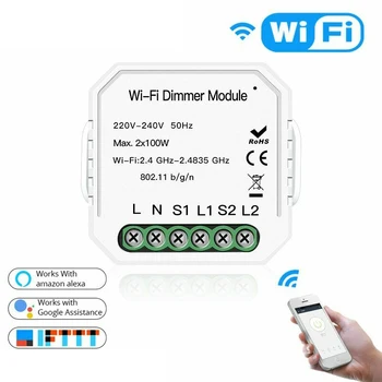 3 Pack 2 Banda 2 Način Wifi Smart Stikala za Luč DIY Dimmer Modul Smart Life/Tuya APP Daljinsko upravljanje Mini Stensko Vtičnico in Vtičnico