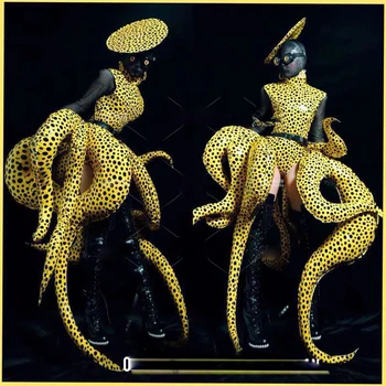 Stage show Bar GOGO Hobotnica Ocean Serije Hobotnica Kostum Yellow Polka Dot Igrišče Sea World Cruiser