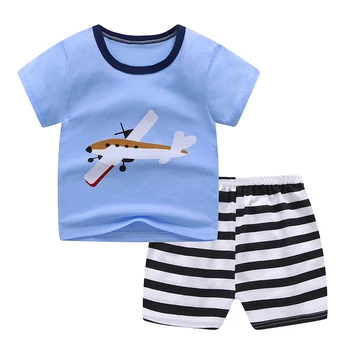 ZukoCert Baby T-shirt nastavite Poletje Čistega Bombaža Otroci Obleko Oblačila, Kratke Hlače Unisex O-vratu Dojenčka Obleko določi Modni Baby Set