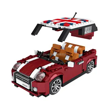 Vroče lepining ustvarjalci tehnika vozil Retro mini avto cooper Mikro Diamond gradniki model opeke igrače za otroke darilo