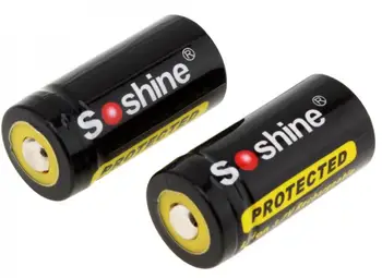 2pcs Soshine Li-ion RCR123 Baterije Zaščitene 16340 700mAh 3,7 V dc Baterija za ponovno Polnjenje