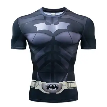 3D Tiskanje majice Moške Tlačnih Športnih T-Shirt Superheroj Vrhovi Kratek Rokav Obleko Fitnes Evropske Majice