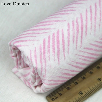 Dvojna plast bombaž sveže dobby bele z roza listi, tiskani tekstilne tkanine za DIY handwork otroci majica vrh obleko tkiva