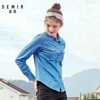Semir Traper majica za ženske z dolgimi rokavi elegantna Hong Kong retro majica mlade pomladi, jeseni športna majica