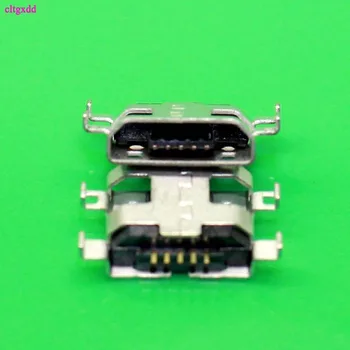 Cltgdxx 100 kozarcev Micro USB 5pin težko ploščo, št strani z luknjo Ravno usta Ženski Konektor Za Mobilni Telefon, Mini USB Priključek
