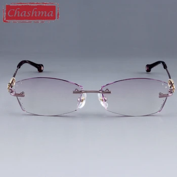 Eyeglass Okvirji z Nosorogovo Ženske Računalnik Očala lentes mujer Pregledna Očala Spektakel Okvir Rimless Očala Optik