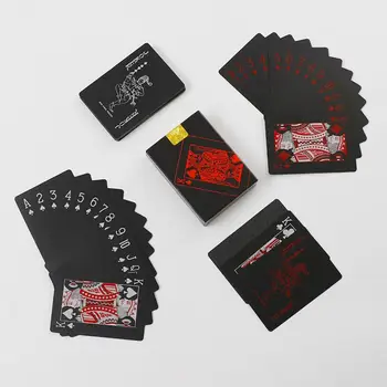Novi Kabini Poker Nepremočljiva PVC Plastike Igralne Karte Nastavite Črno Barvo Poker Kartico Določa Klasičnih čarovniških Trikov Orodje Poker Igre GYH
