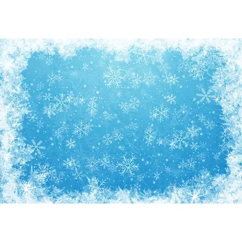 Zimska Fotografija Ozadje Snežinka Blue Foto Ozadje Baby Portret Photobooth Božični Okraski Banner