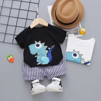 Fantje oblačila določa poletje otroška oblačila za otroke, otroci fant risanka krokodil Belega T-shirt hlače bebe modne obleke