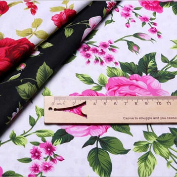 Visoka kakovost bombaža, tiskane sateen cvet tkanine, ki se uporabljajo za Quilting šivanje obleka ženske obleke krilo čevelj za 100x150cm