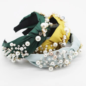 Novih čezmejnih modno osebnost preprosto ročno izdelane kroglice kroglice pearl listi, veje tassel ženske poročne lase band 811