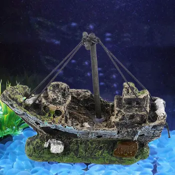 Pirat Ladje V Akvarijih Akvarij Krajine Dekoracijo Akvarij Pribor Fish Tank Akvarij Smolo Čoln Ornament