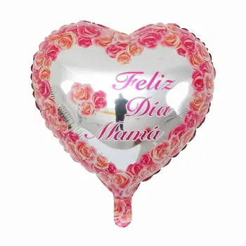 10pcs 18 inch Natisnjeni španski Mati Folija Baloni materinski Dan Srce Oblika rada Vas Mama Balon Darila za Rojstni dan Dekor Globos