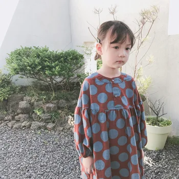 2019 Dekleta obleko korejski Polka Dot Obleka princess oblačenja jeseni novo otrok obleko dekle