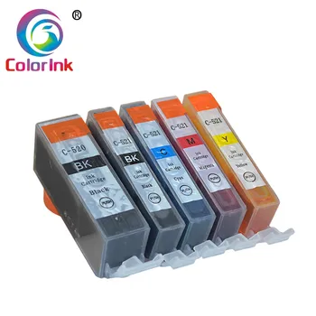 ColorInk 5PK Za Canon 520 521 520XL Kartuša za Canon PIXMA IP3600 IP4600 IP4700 MP540 MP550 MP560 MP640 MP620 tiskalnik