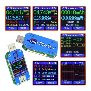 UM34/UM34C UM24/UM24C UM25/UM25C LCD-Zaslon Napetost Tekoči Meter Voltmeter Ampermeter Napolnjenosti Baterije Kabel Odpornost Tester 20%